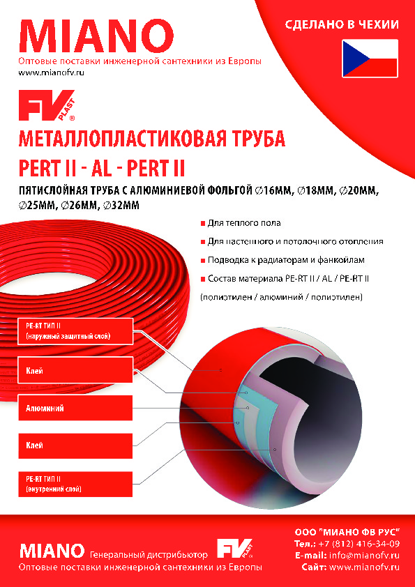 Металлопластиковая труба FV Plast PERT II - AL - PERT II фото