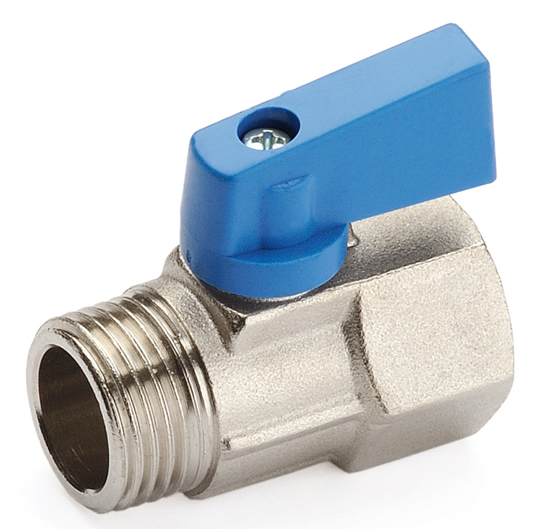 Кран шаровый 1/2" мини, черный - МИАНО ФВ РУС